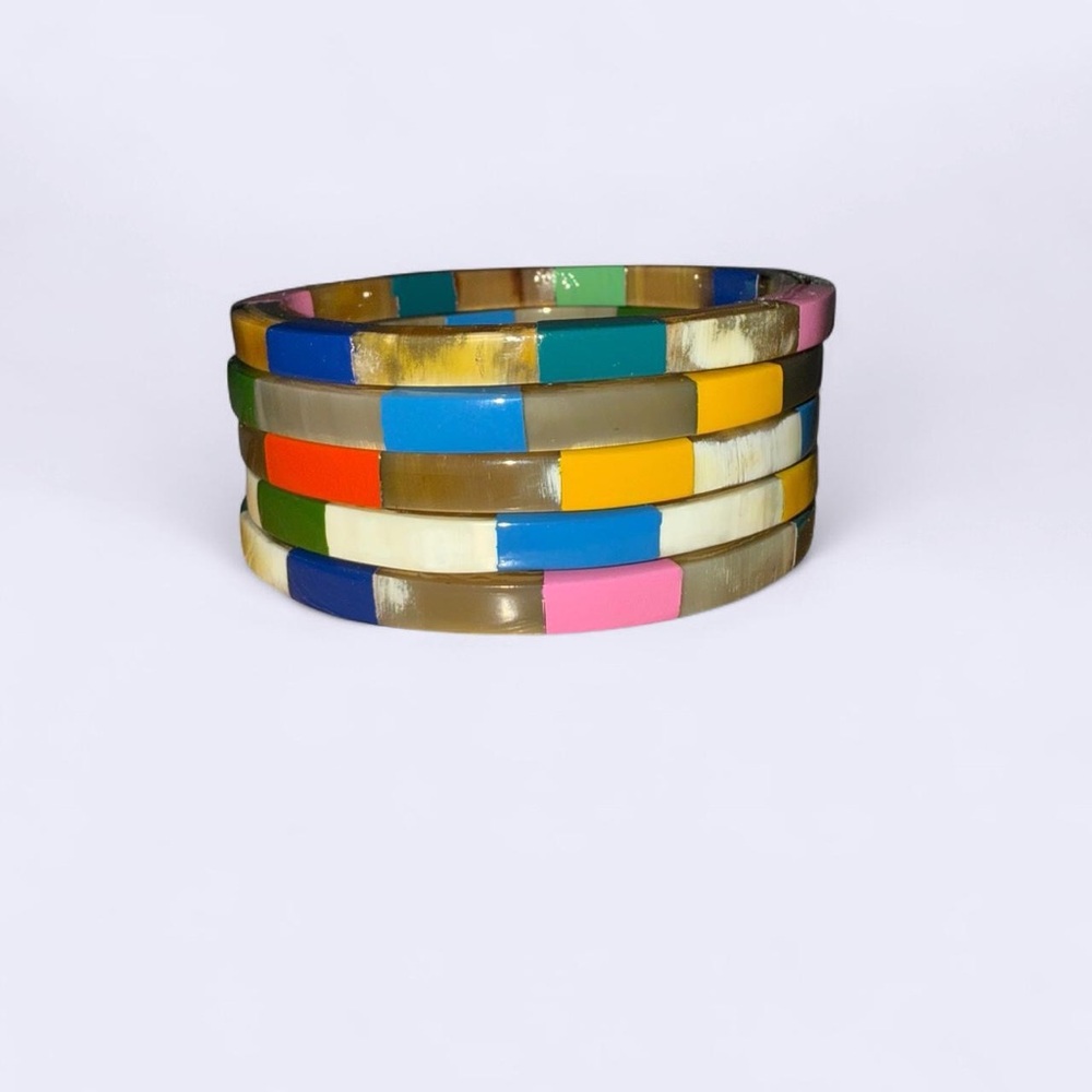 Multicolored Acrylic Bangles - Picture 6 of 7